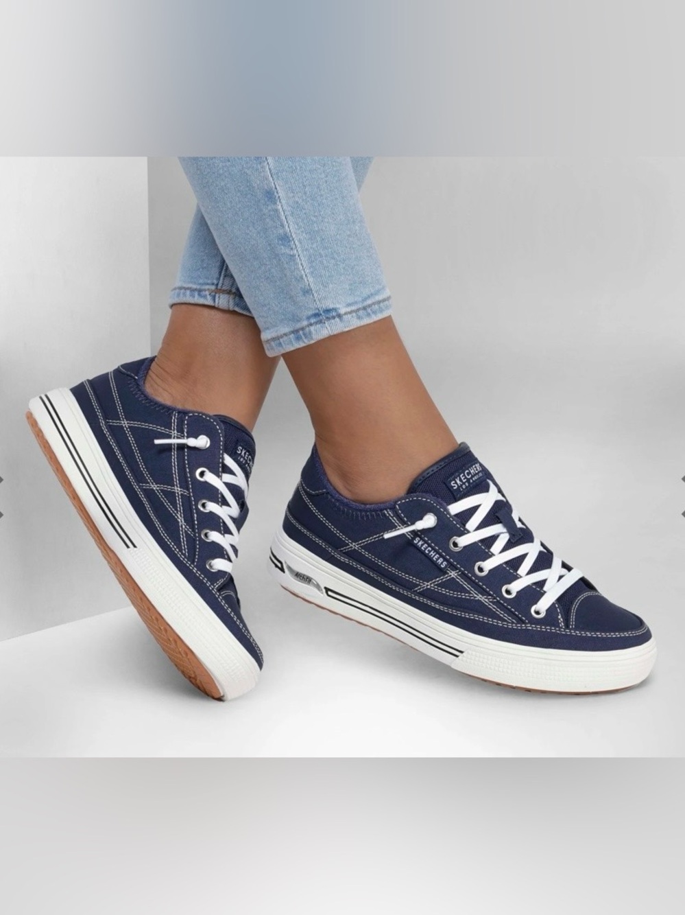 Skechers Women's Navy and White Arch Fit Arcade - Arcata